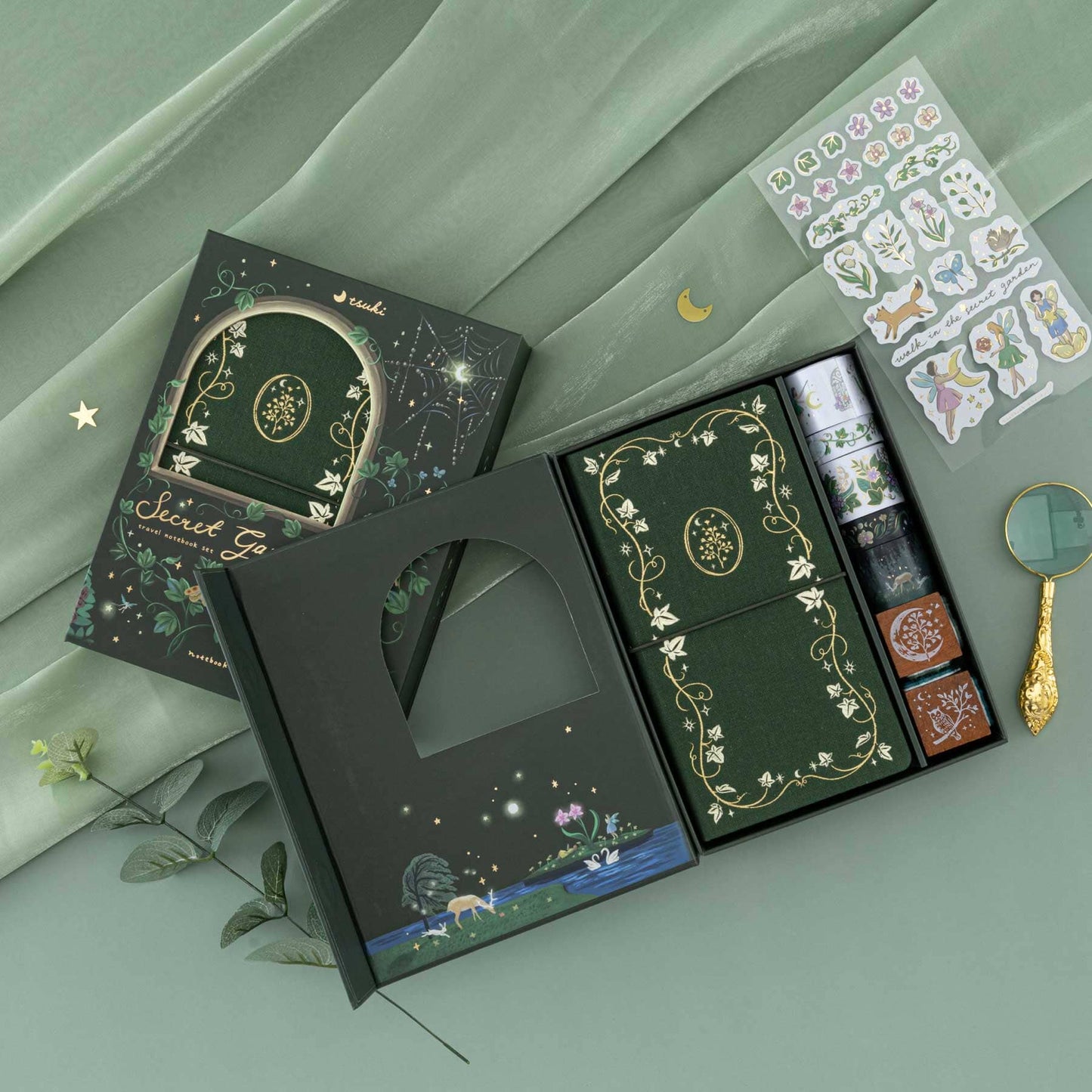 Tsuki ‘Secret Garden’ Travel Notebook Gift Set