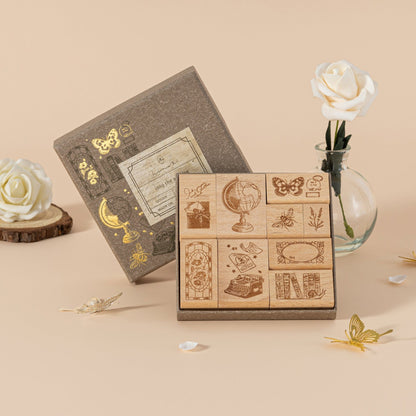 Hinoki - ‘Into the Archive’ Engraved Wooden Stamp Set