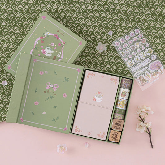 Tsuki ‘Matcha Bloom’ Travel Notebook Gift Set