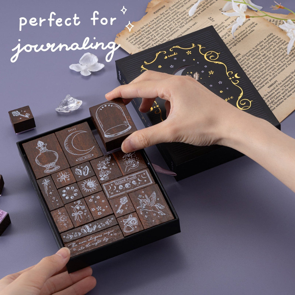 Tsuki ‘Moonflower Magic’ Bullet Journal Stamp Set
