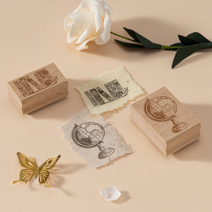 Hinoki - ‘Into the Archive’ Engraved Wooden Stamp Set