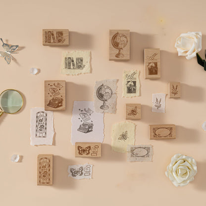 Hinoki - ‘Into the Archive’ Engraved Wooden Stamp Set