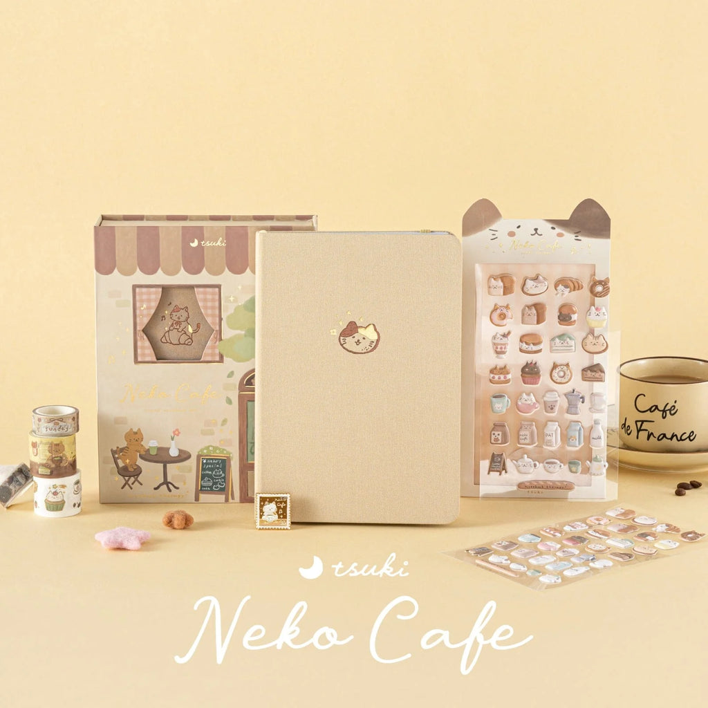 Tsuki ‘Neko Cafe’ Travel Notebook Gift Set ☾