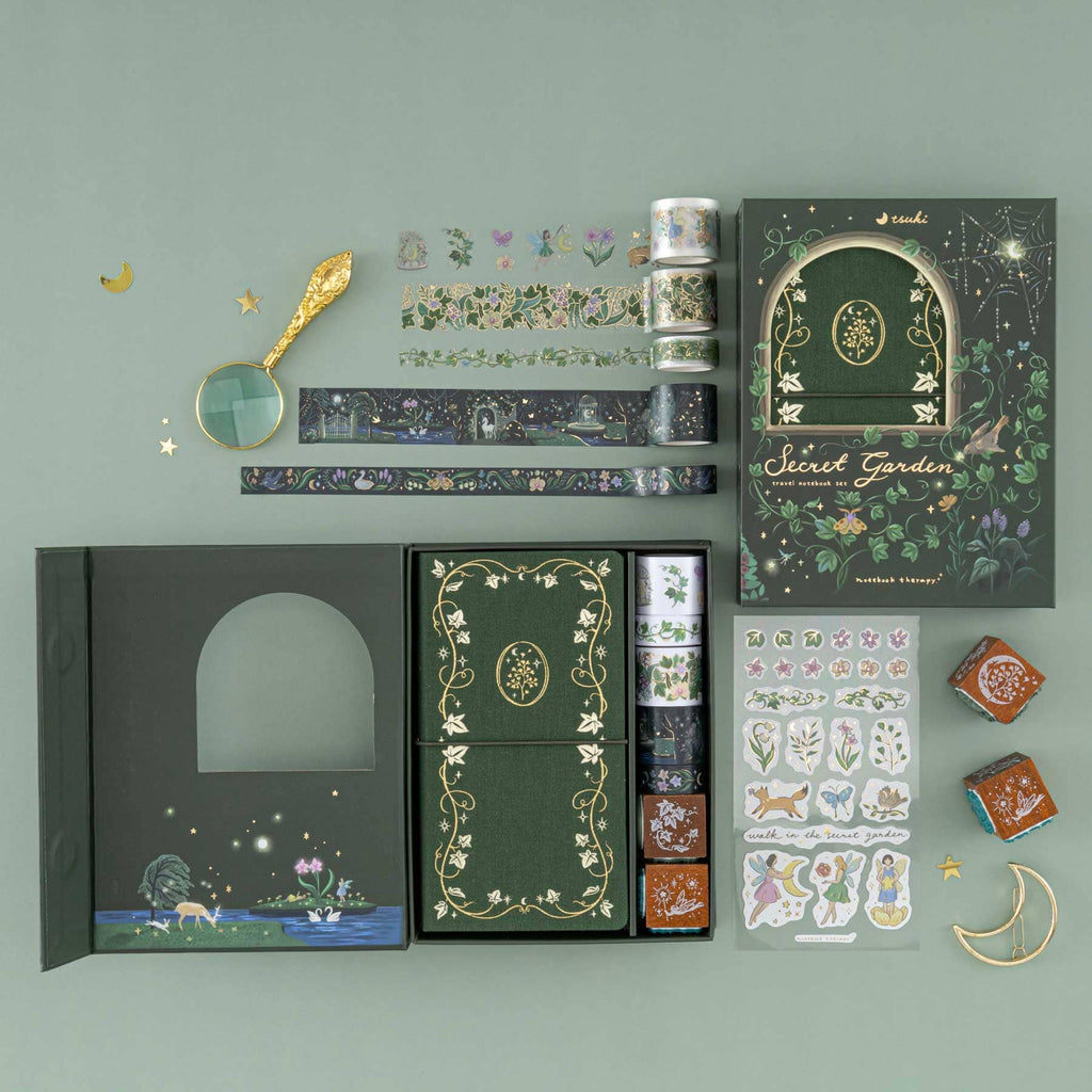 Tsuki ‘Secret Garden’ Travel Notebook Gift Set